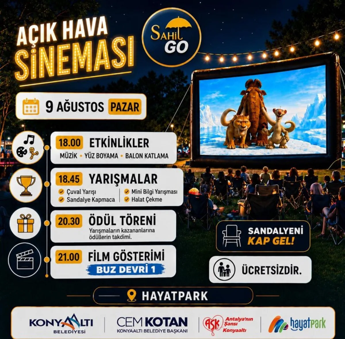 Açık hava sineması keyfi HayatPark'ta yaşanacak
